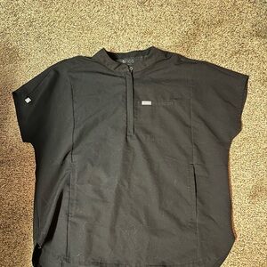 FIGS Woman’s black zip up Scrub top